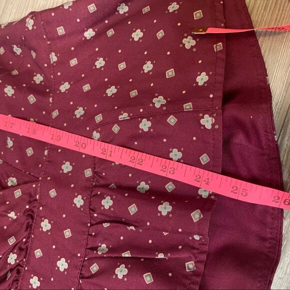 Marc Jacobs silk wine geo print ruffle top sz 6 - Picture 3 of 5